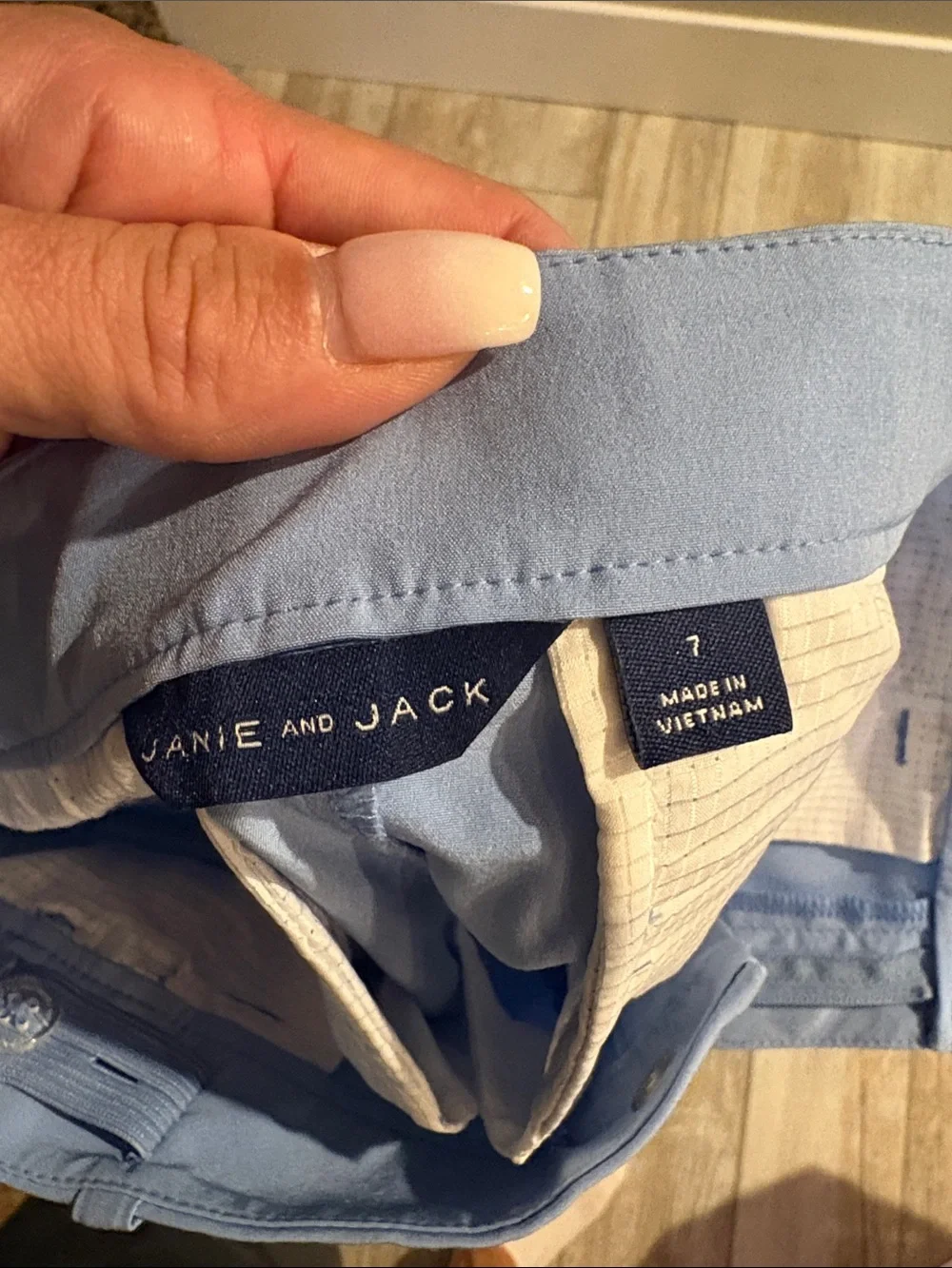 Janie and Jack Light Blue Flat Front Men's Shorts